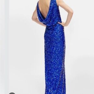 Sachin + Babi Royal Blue Backless Sequin Dress